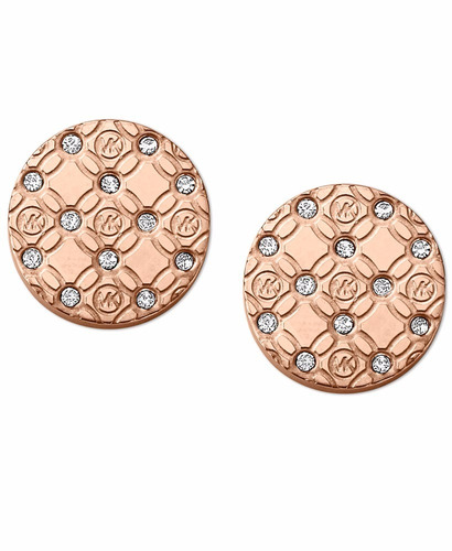 Aros (par) Michael Kors Redondo Oro Rose+ Cristal Mkj4277791