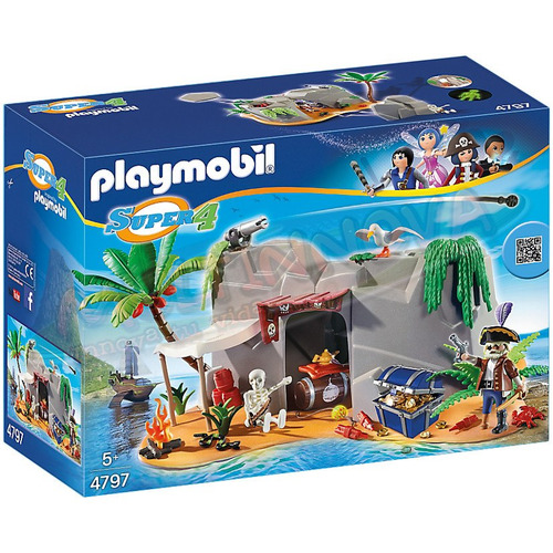 Playmobil 4797 Isla Pirata Con Cueva Serie Super 4