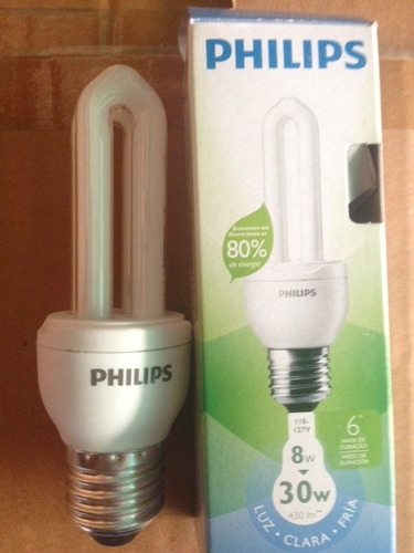 Bombillo Ahorrador 2u 8w E27 Philips