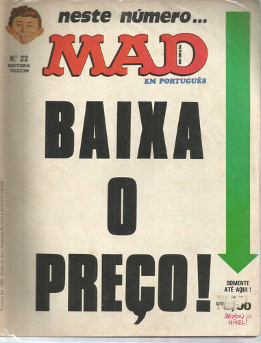 Mad Nº 22 - Baixa O Preço ! - Em Português - Editora Vecchi - Formato 21 X 27 - Capa Mole - Bonellihq Cx442 H18