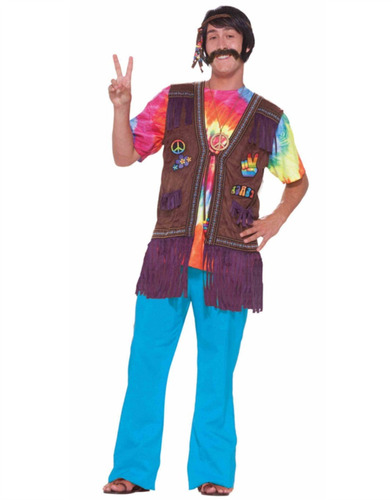 Chaleco Hippie De Paz Para Hombre  Accesorio De Disfraz