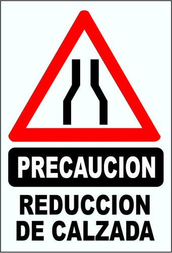 Cartel Reducción De Calzada 50x70 Seguridad Vial Corrugado