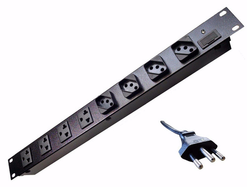 Régua 8 Tomadas Mistas Rack 19 2200watts C\ Fusível Premium