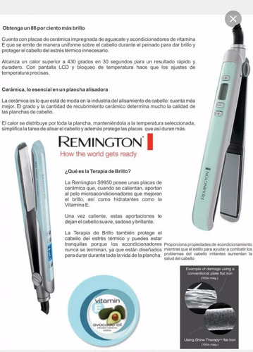 Plancha Remington Aguacate Y Vitamina E S9950 Original. | MercadoLibre