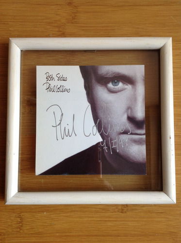 Autografo Original De Phil Collins, Portada De Cd Both Sides