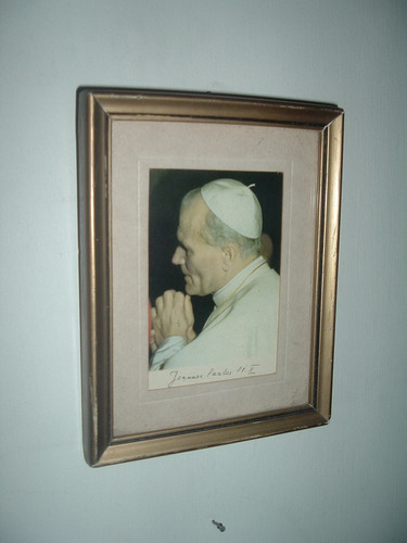 Imagen 1 de 2 de Cuadrito Con Imagen Del Papa Juan Pablo Ii