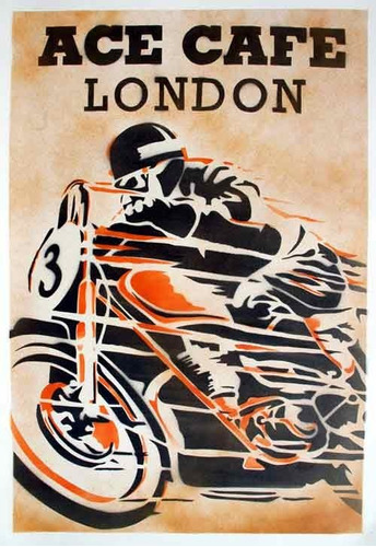 Carteles Antiguos Chapa 60x40cm Moto Ace Café London Mot-041