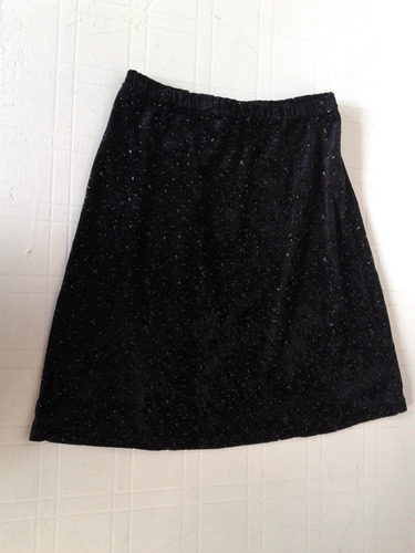 Pollera De Plush Con Brillos Manteca Talle 1