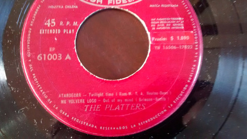 Vinilo Single The Platters Atardecer( F98