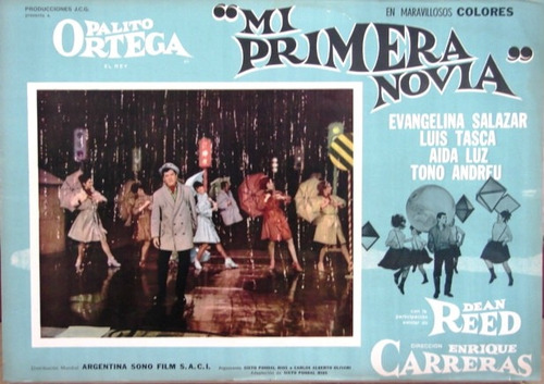 Palito Ortega - Mi Primera Novia - Afiche Cine 1966 Lluvia (Usado)