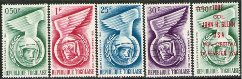 Togo Serie X 5 Sellos Mint Espacio Y Revalorizado Año 1962 