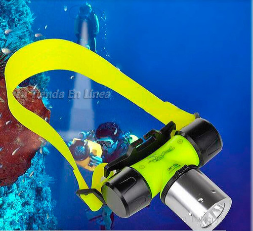 Kit Linterna Cabeza Buceo Recargable 60mt Led Xml T6 2000lum