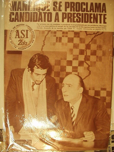 Revista Asi N 466 Año 1972 Manrique Candidato Presidente