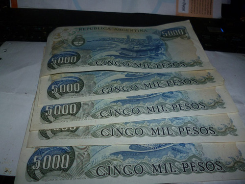 Billetes De La Argentina Cinco Mil Pesos Gral.san Martin