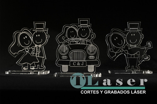 Souvenir Acrilico Boda Auto Novios C/nombres Fecha Grabados