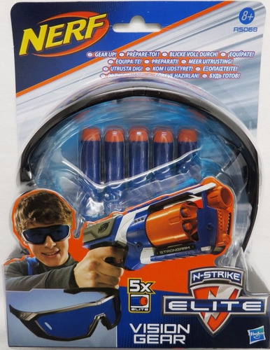 Nerf Oculos Elite Vision Gear + Refil 5 Dardos Hasbro A5068