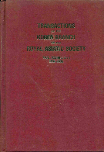 Corea Transactions Of The Korea Branch 1934-1936 Sipalki