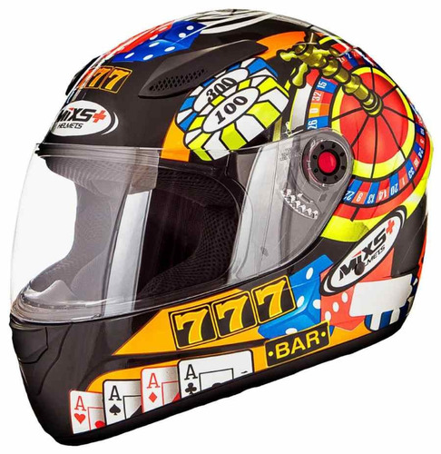 Capacete Mixs Mx Fokker Cassino Preto + Viseira Espelhada