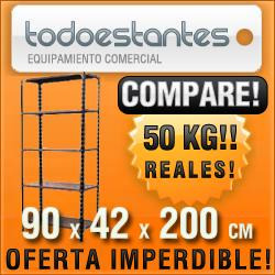 Estanteria Metálica42x90x2mts Para 50kg C/ Refuerzo Compara!
