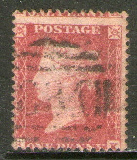 Reino Unido Sello Usado De 1 P. Reina Victoria Año 1855