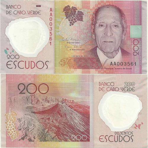 Billete Cabo Verde 200 Escudo Año 2014 Plastico Sin Circular