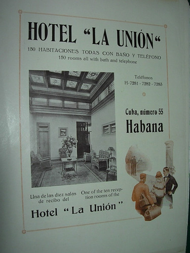Clipping Antigua Publicidad Hotel La Union La Habana Cuba