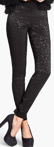 Pantalon Tipo Leggings Calza Animal Print Brillo H&m Nuevos