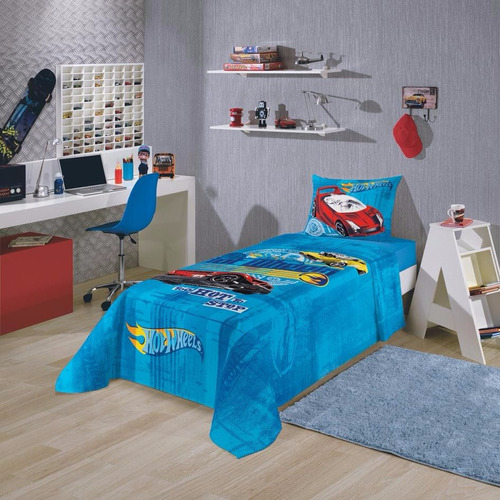 Jogo De Cama Infantil Estampado Hot Wheels 2 Peças