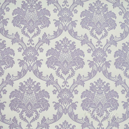 Papel De Parede Importado Textura Relevo Damask Roxo Lilás