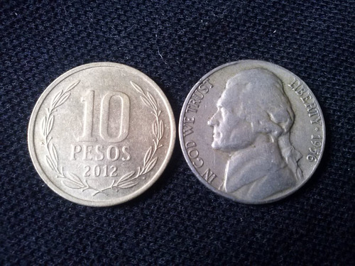 Moneda Estados Unidos Five Cents Níquel 1956 Ceca D (c31)