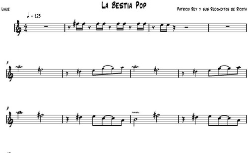 Rock Y Pop Nacional Partituras - Pedime La Que Necesites