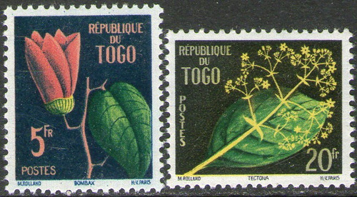 Togo Serie Completa X 2 Sellos Mint Flores Año 1959 