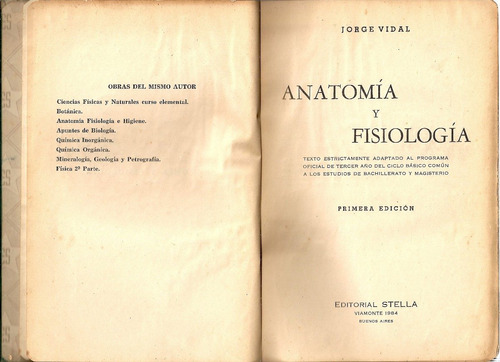 Anatomia Y Fisiologia - Vidal - Stella