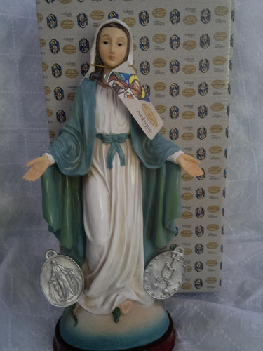 Figura Imagen Virgen Medalla Mlagrosa Di Angelo 31 Cm 60vrd