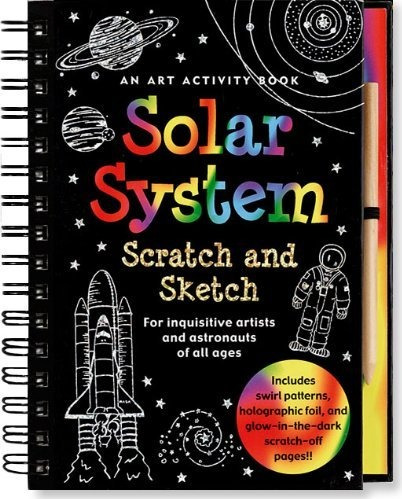 Arañazos Sistema Solar Y Boceto: Un Libro De Actividades Par