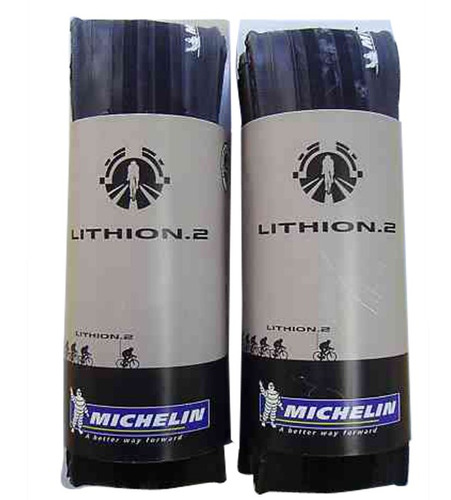 Llanta Ruta 700 X 23 Gris/negro Lithion 2 Doblable Michelin