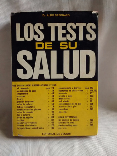 Los Tests De Su Salud Dr. Aldo Saponaro Editorial De Vecchi