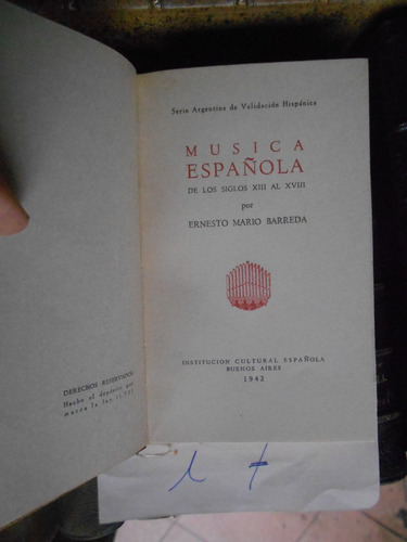 Música Española - Barreda, Ernesto Mario          V