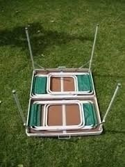 Imagen 4 de 10 de Mesa De Camping Plegable + 4 Banquetas - Valija