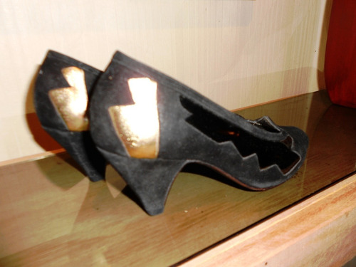 Zapatos De Diseño  Charol, Gamuza  Cuero Dorado 36/37
