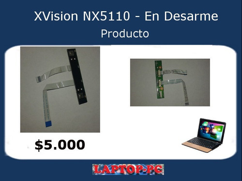 Boton Encendido Notebook Xvision Nx-5110 En Desarme