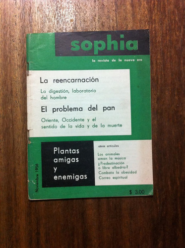 Sophia - La Revista De La Nueva Era- Nov Año 1956