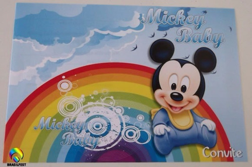 Convite - Mickey Baby (pack 10 Unidades)