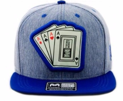 Bone Aba Reta Young Money Cartas Poker Azul Original Barato