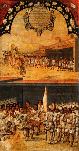 Lienzo Canvas Tabla 15 De 22 Conquista Imperio Azteca 90x50