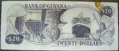 Imagen 2 de 2 de Guyana 20 Dollars 1989 * Cataratas Kaieteur *