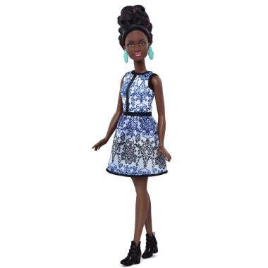 Barbie Fashionistas Blue Brocade Petite 2016 Negra Grace