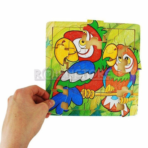 Puzzle Encaje Dactic Loro Madera Unidad