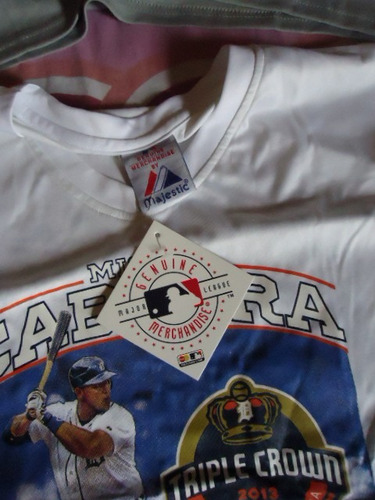 Franelas Miguel Cabrera Triple Corona. Marca Majestic