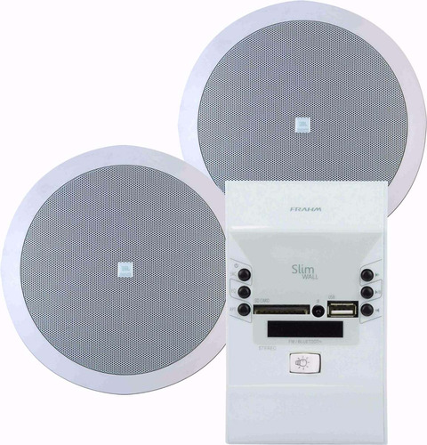 Amplificador Som Ambiente Frahm Slim Wall Usb+fm+2 Jbl 6co2r